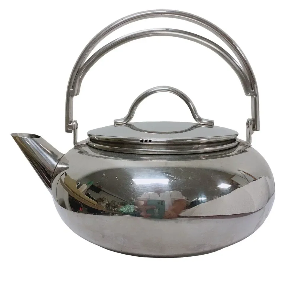 Vintage Mikasa‎ Lowboy Stainless Steel Non-whistling Tea Kettle Pre-owned